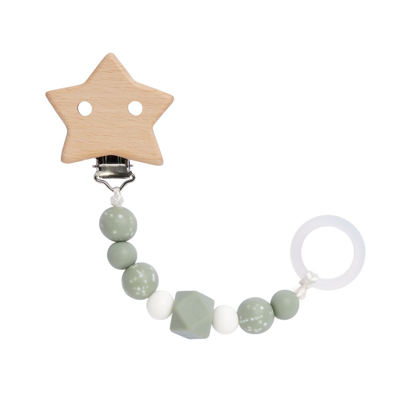 Schnullerhalter Little Universe Stern, Olive | Lässig
