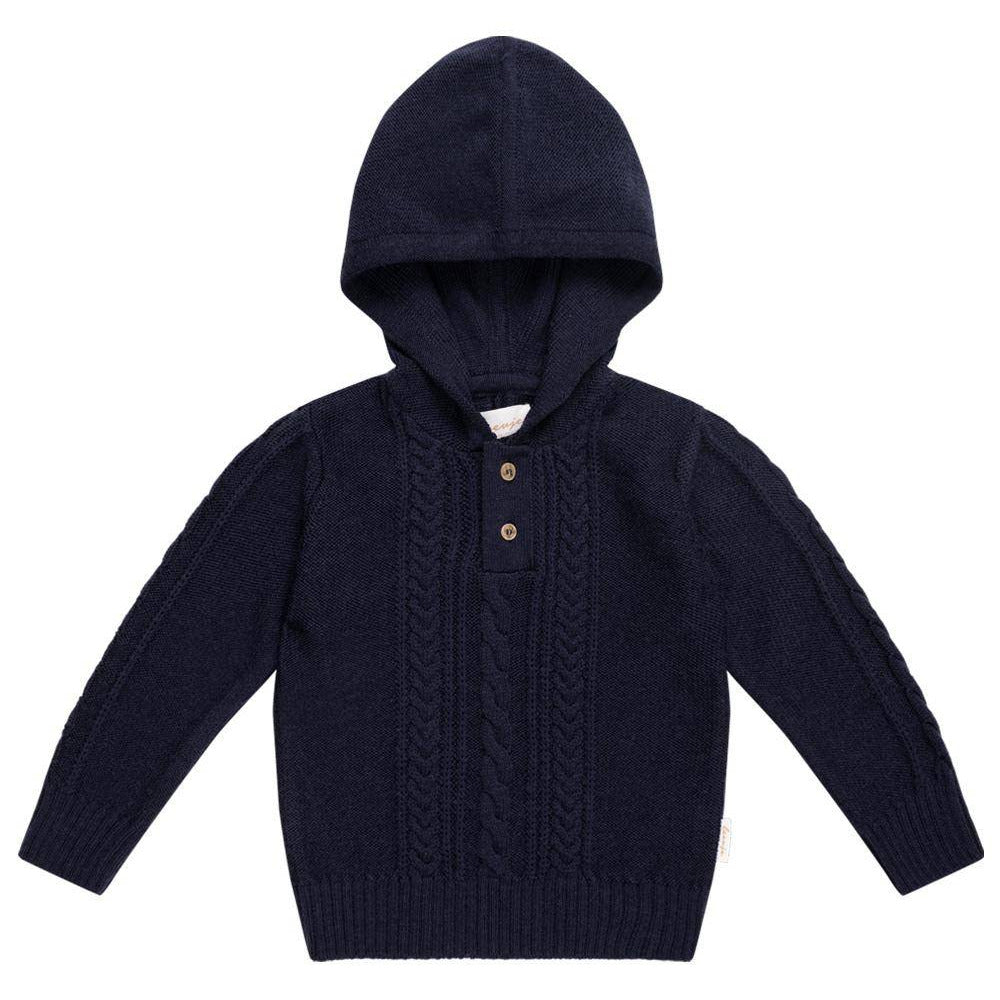 Hoodie knit "Navy" blue size 62-68 | Leevje