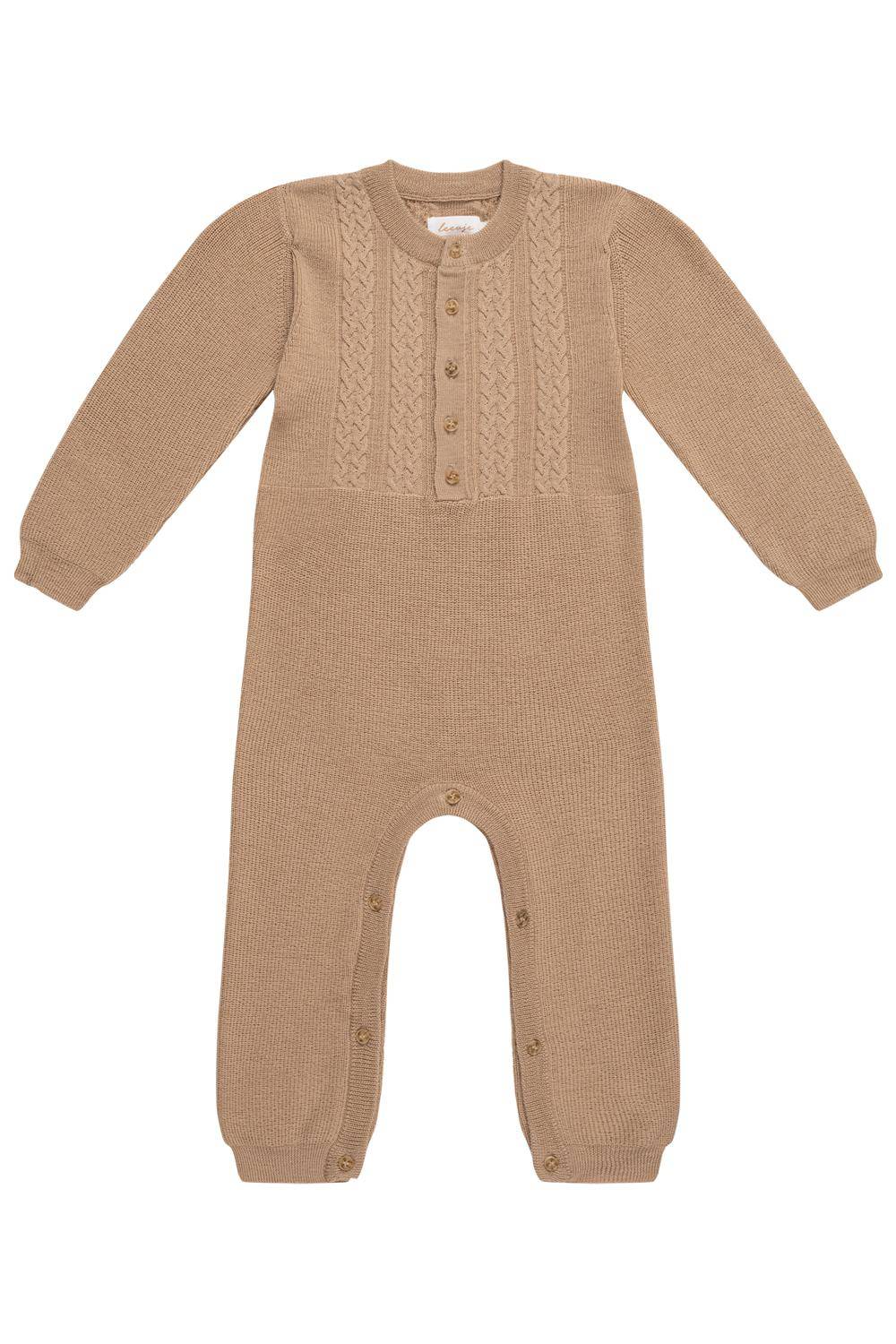 Knitted onesie "Coffee", beige, size 86-92 | leevje