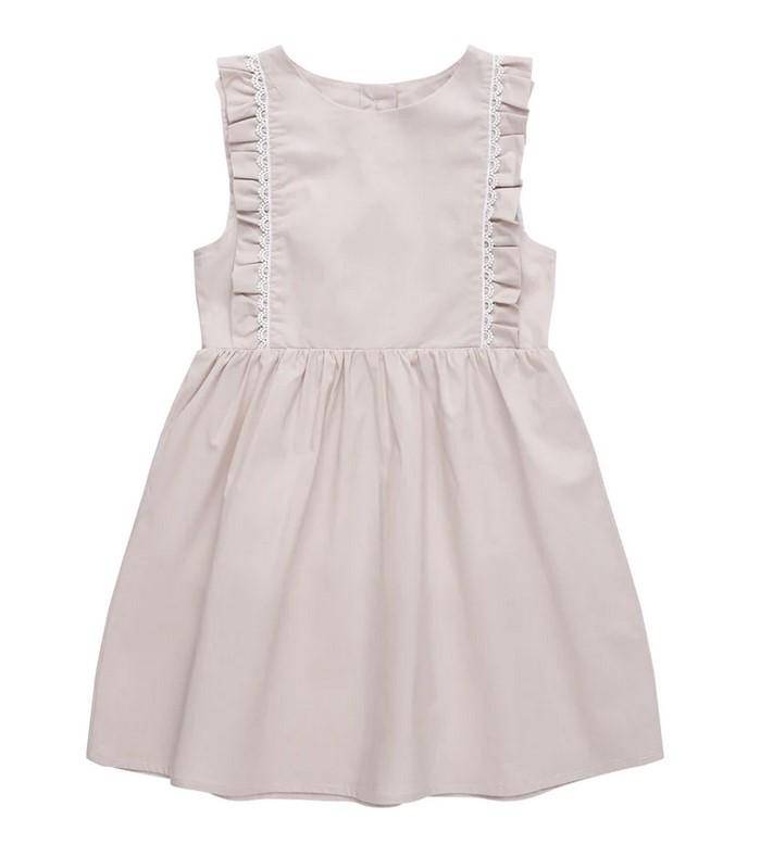 Robe avec détails en dentelle « Gris poudre » Beige, taille 62/68 | leevje