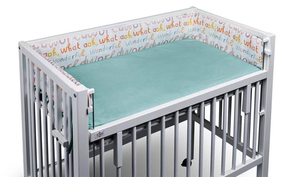 Tour de lit pour cododo Wonderful World 40x90 cm Menthe | tiSsi®