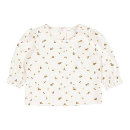 Long-sleeved T-shirt Vintage Little Flowers Blossom Print Corduroy | Little Dutch