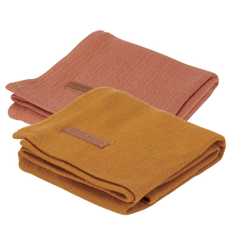 Muslin cloth swaddle 70 x 70 cm ocher | Little Dutch