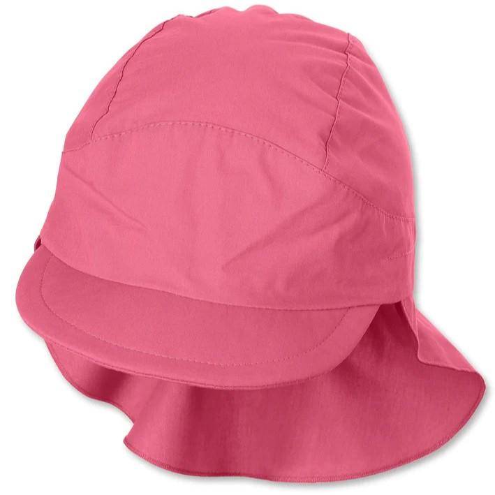 Peaked cap with neck protection, coral - size 55 | Sterntaler