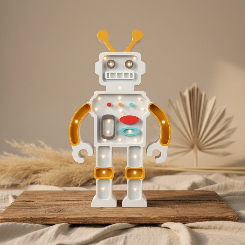 Robot Lamp Metallic Grey | Little Lights