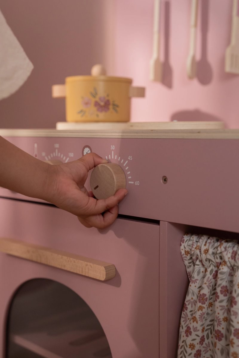 Pink play kitchen