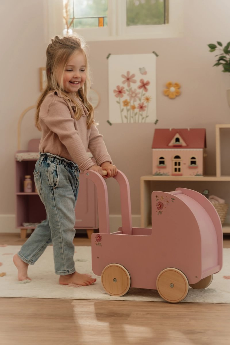 Wooden doll's pram