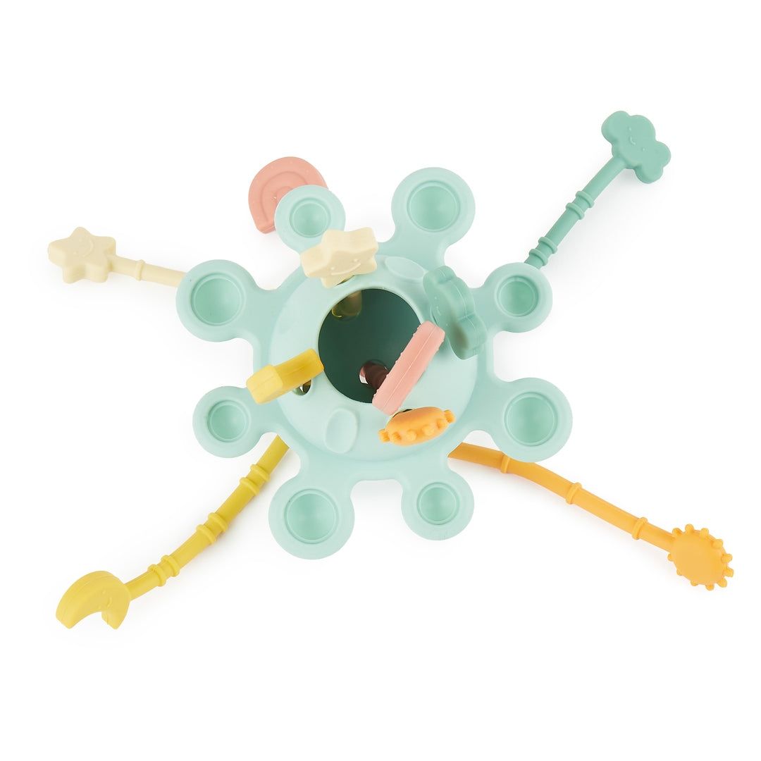 Jouet d'activité Montessori en silicone Planète - Eucalyptus | bieco