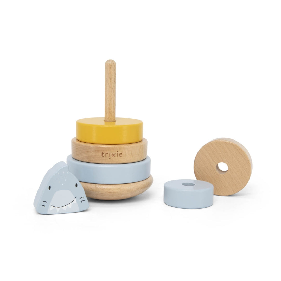 Wooden Stacking Tower - Mr. Shark - for Birth | Trixie