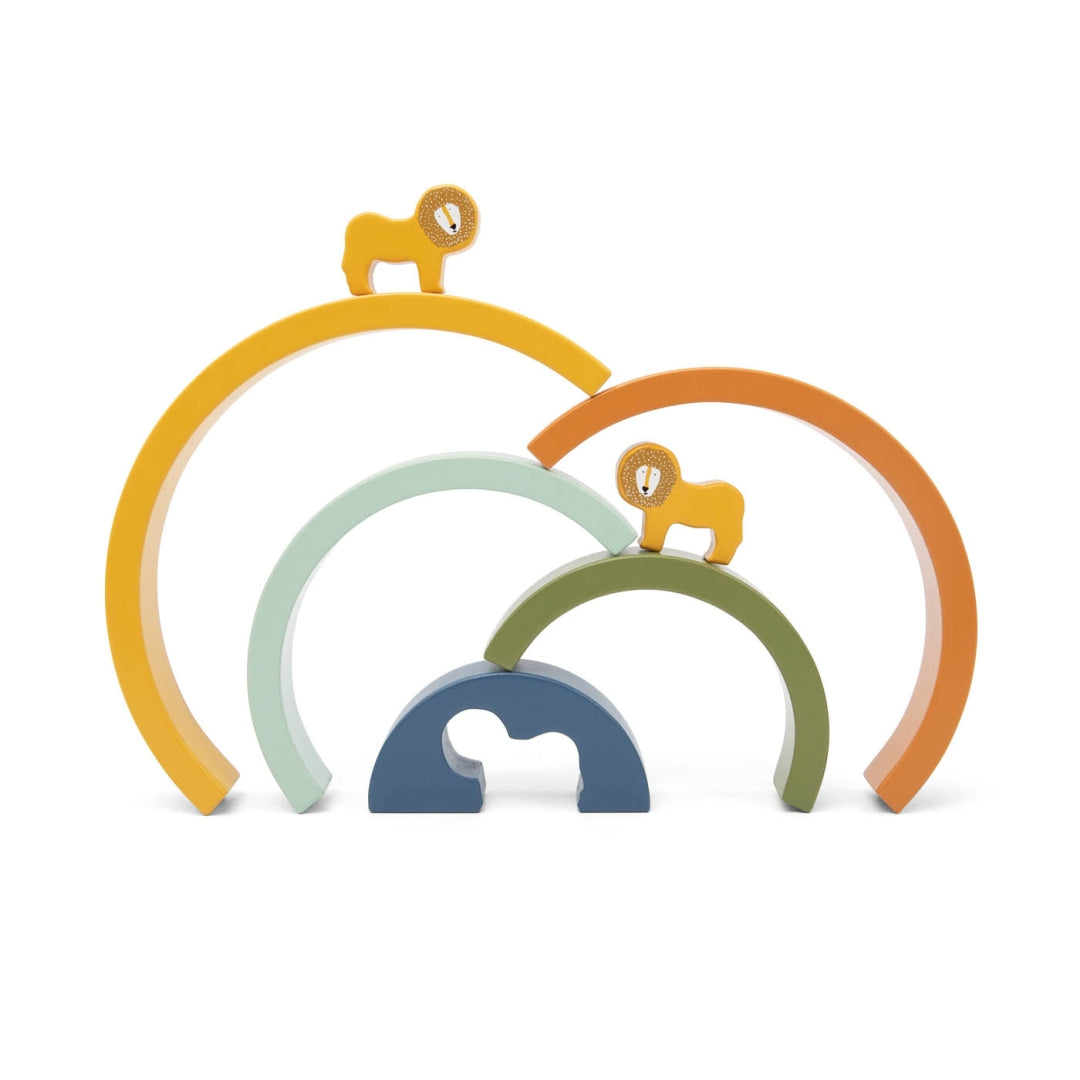 Jeu de construction en bois empilable Arc-en-ciel - Monsieur Lion | Trixie