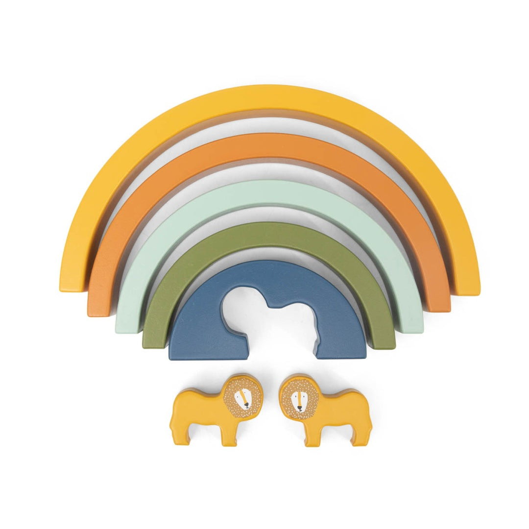 Jeu de construction en bois empilable Arc-en-ciel - Monsieur Lion | Trixie