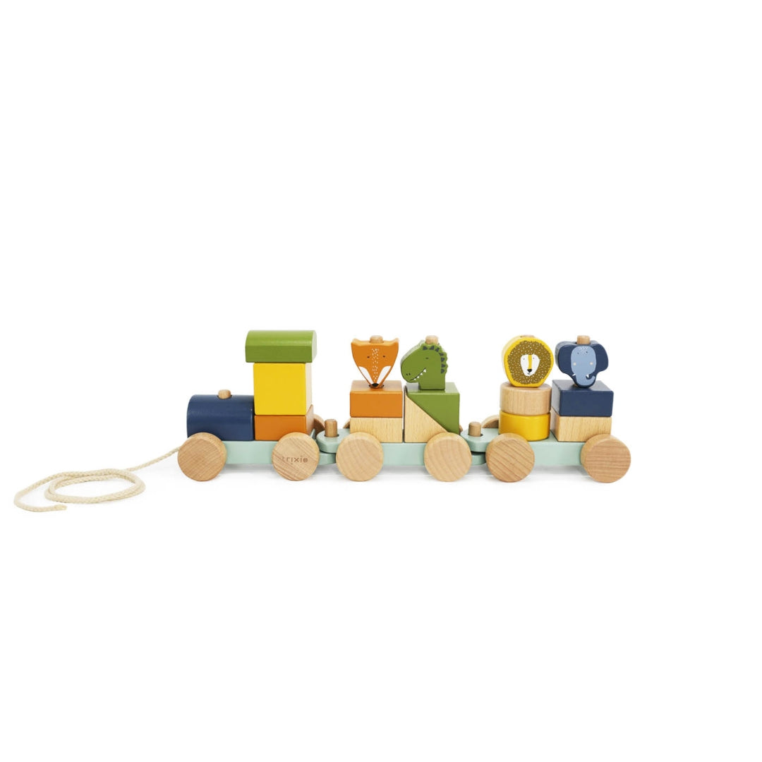 Personalized Wooden Animal Train – Christening Gift | Schmatzepuffer
