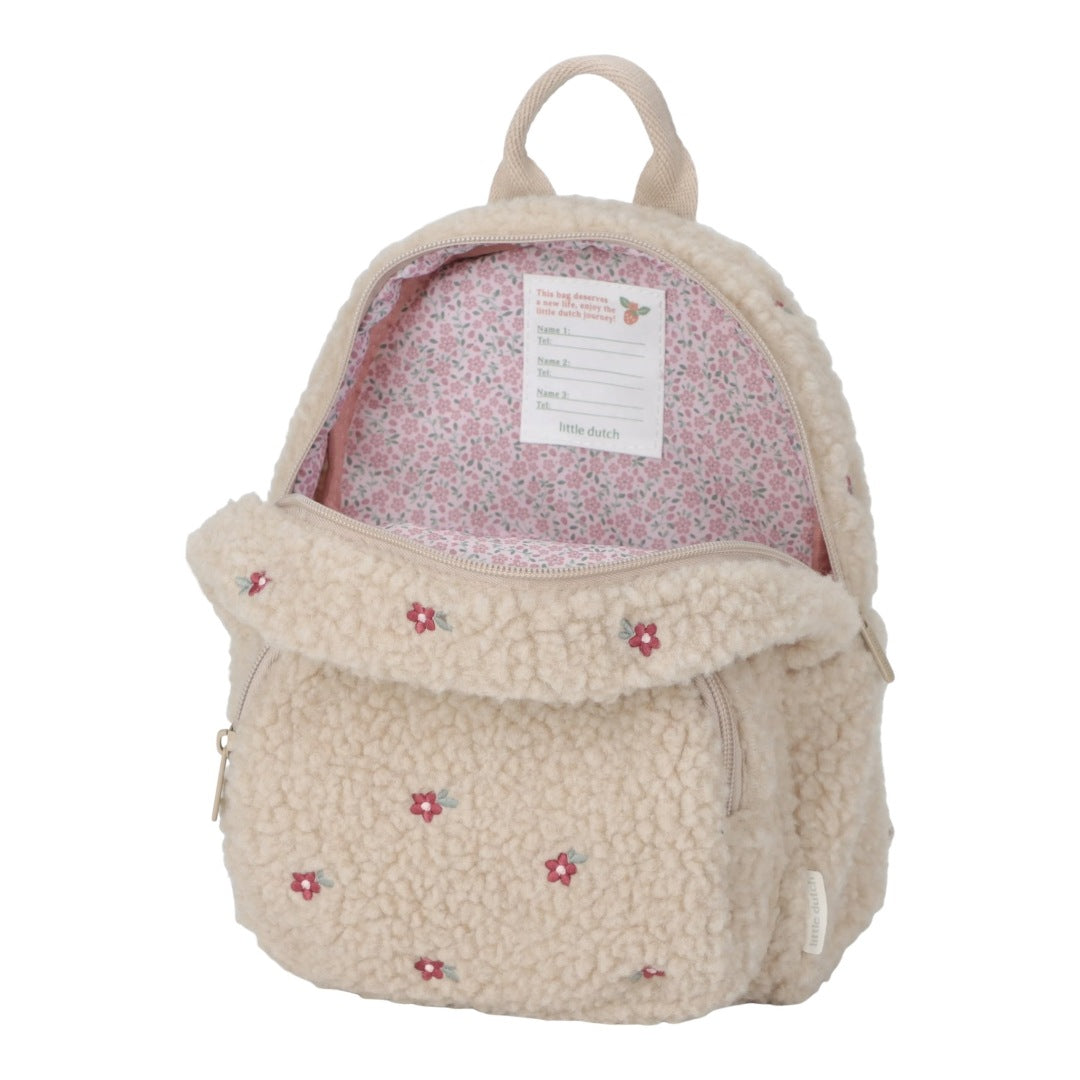 Sac à dos en peluche sable