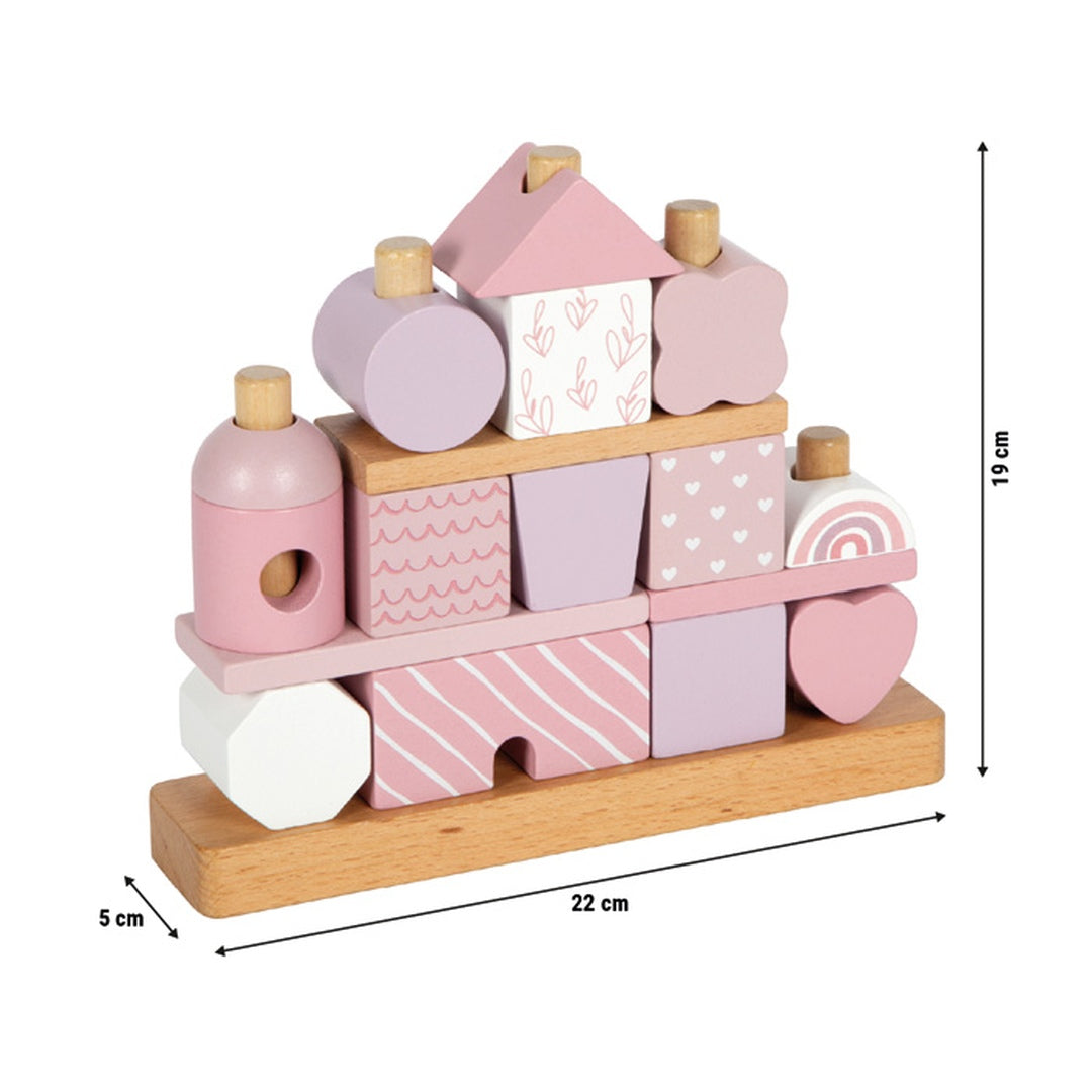 Personalized pink stacking house for a newborn | small foot by Schmatzepuffer