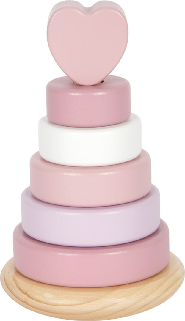 Personalized stacking tower in pink - For a christening | small foot by Schmatzepuffer