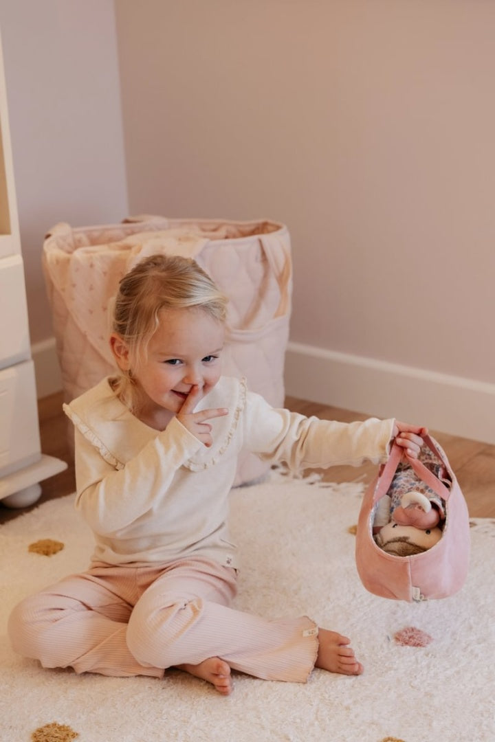 Pink baby doll in a basket | Little Dutch