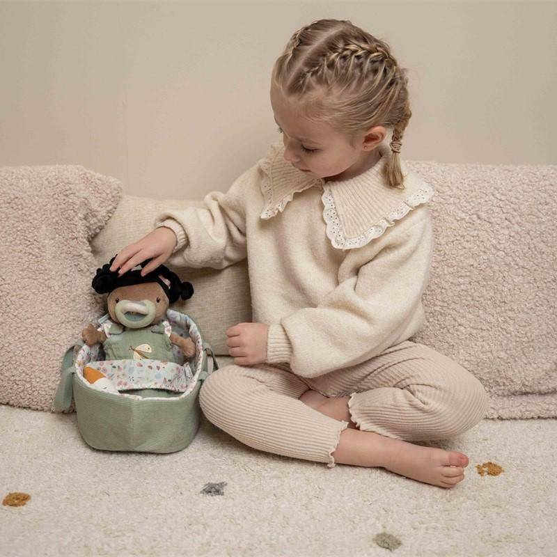 Baby Evi cuddly doll with Flowers & Butterflies care set