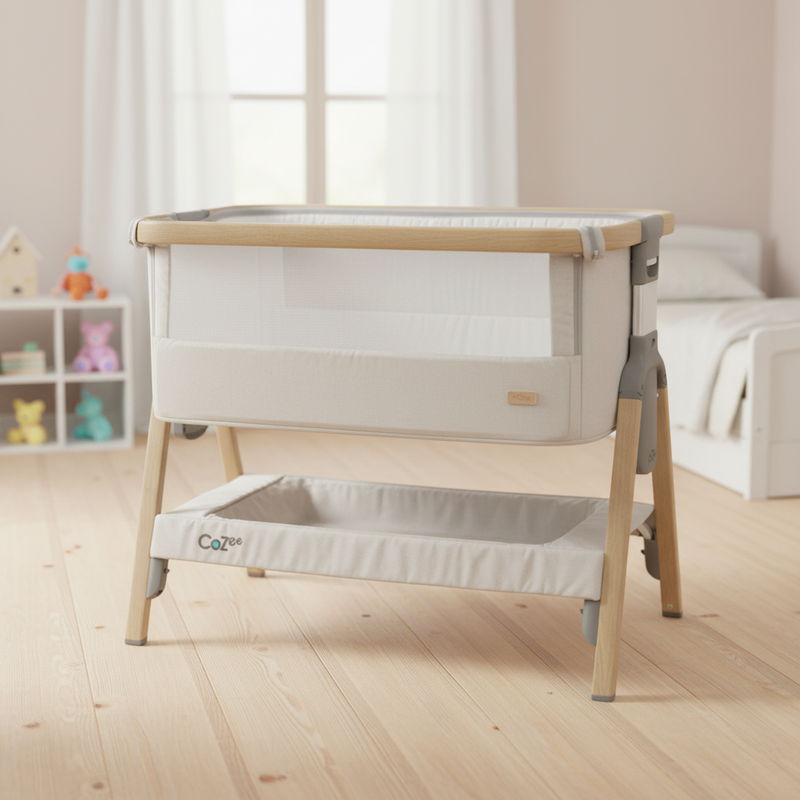 Co-sleeper for on the go, silver | Cozee