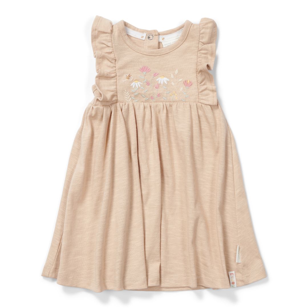 Sleeveless beige dress size 74 | Little Dutch