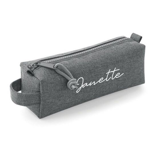Pencil case grey | personalized by Schmatzepuffer