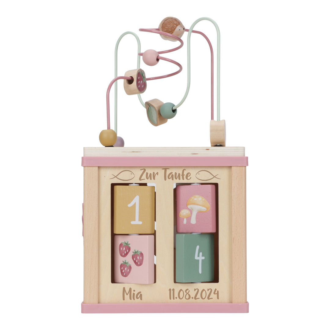 Wooden Activity Cube Fairy Garden – Christening Gift | Schmatzepuffer