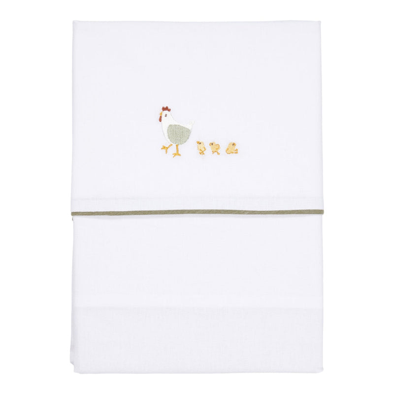 Kinderbettlaken bestickt 110 x 140 cm - Little Farm | Little Dutch