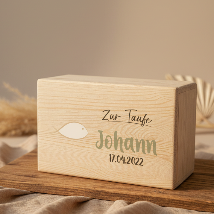 XL Memory Boxes - Natural Wood - Christening / School / Kindergarten / Communion - Personalized | Smack Boxes