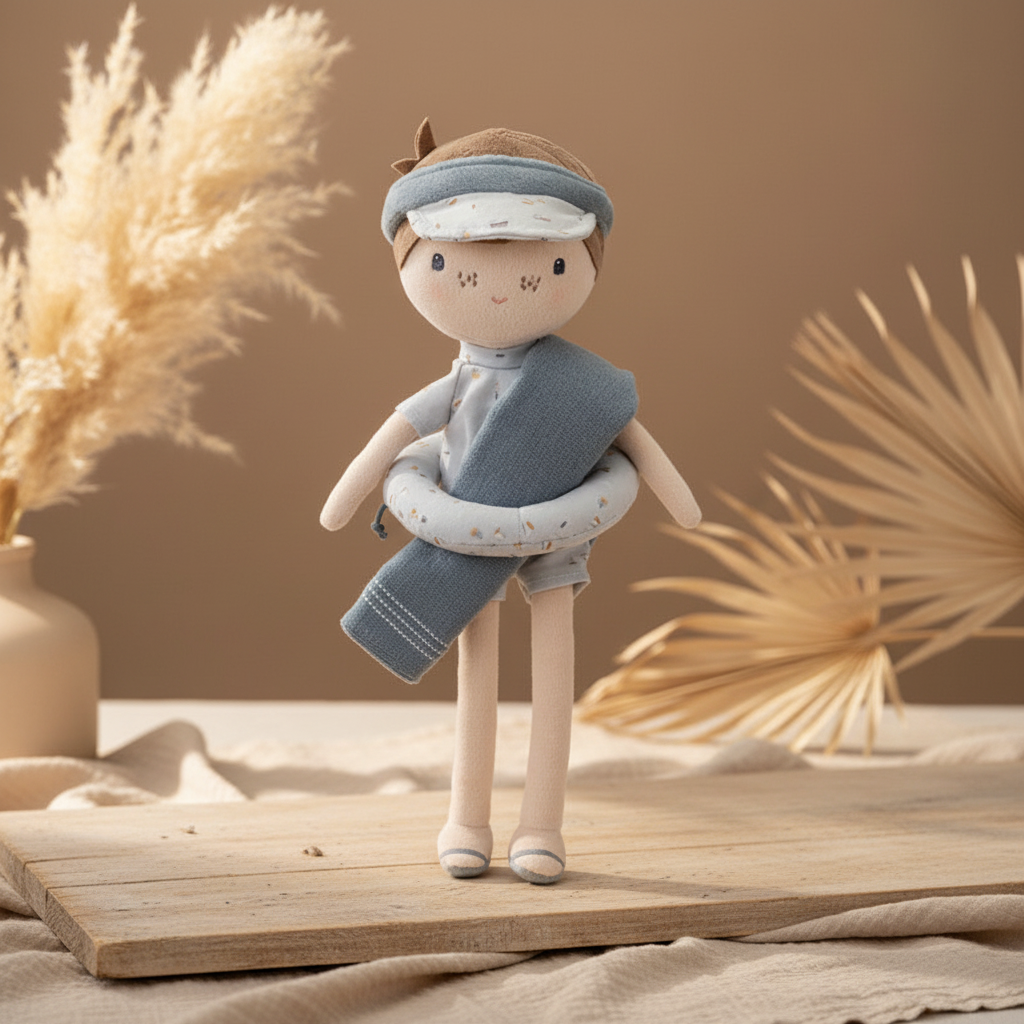 Poupée en tissu Jim Édition Été – Poupée douce pour enfants