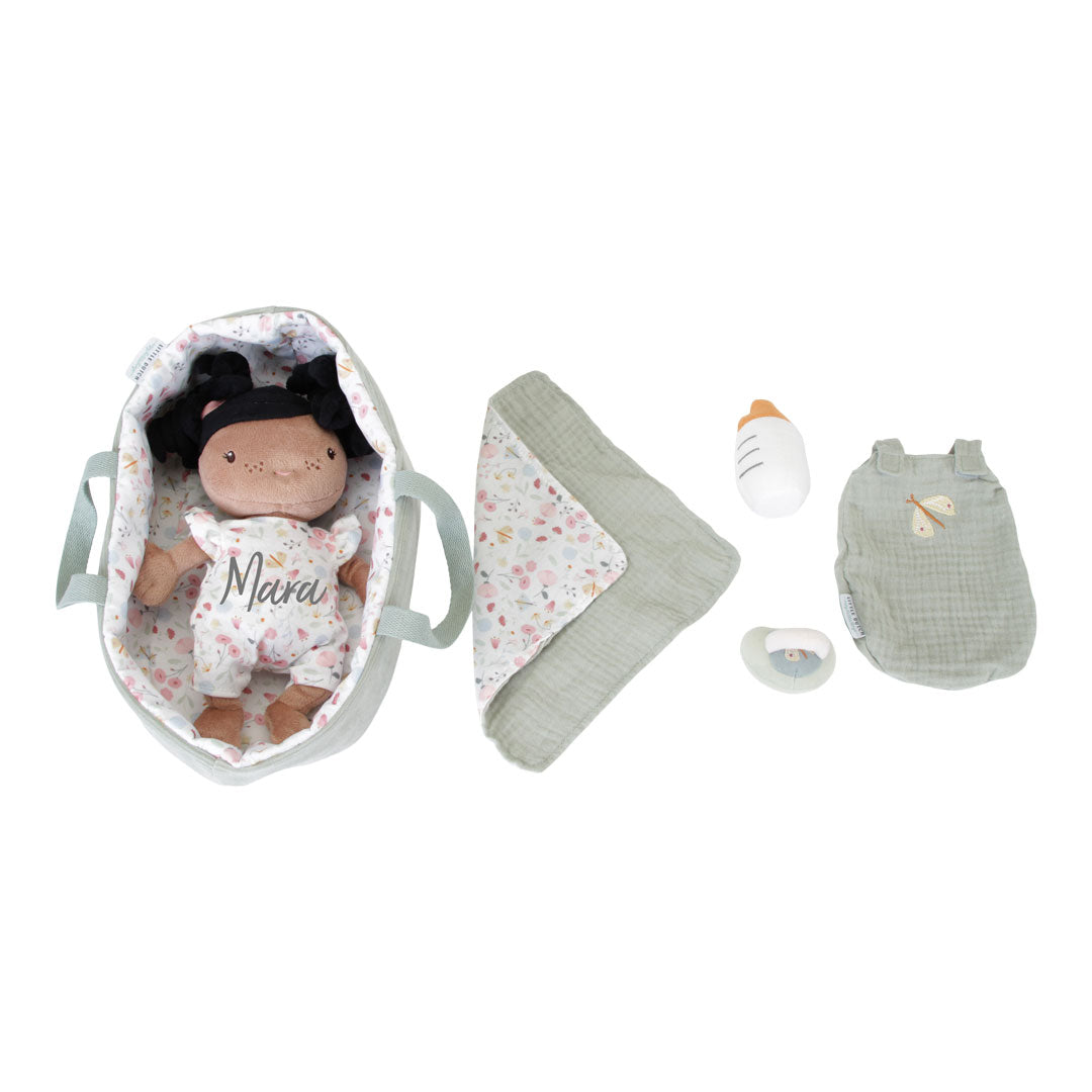 Baby Evi cuddly doll with Flowers & Butterflies care set