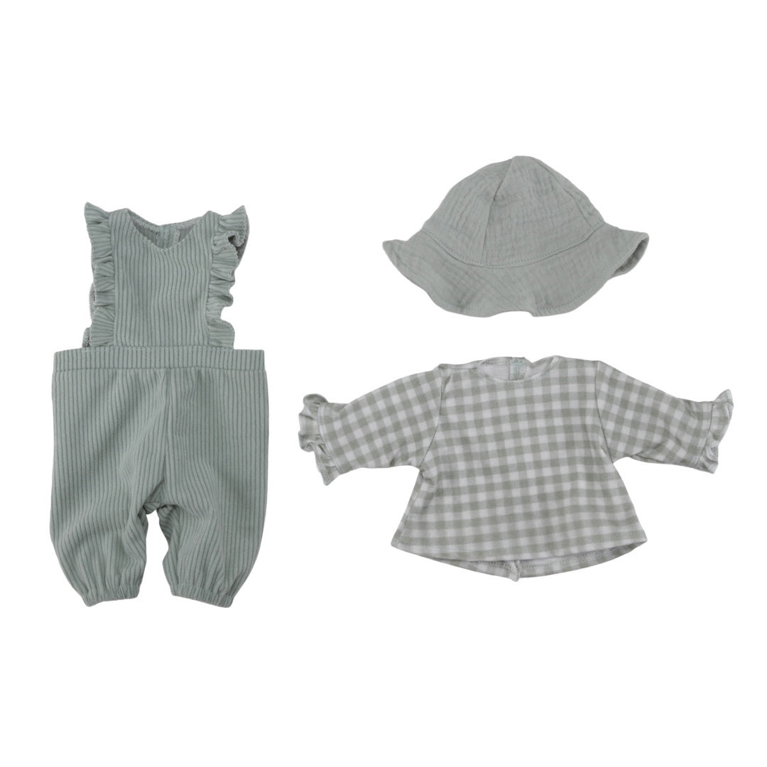 Personalized Doll Clothes with Name – Green Set for 33-36 cm Dolls