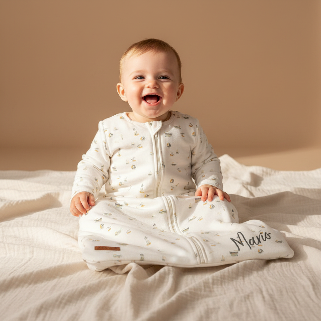 Gigoteuse hiver 90 cm Sailors Bay, blanc | Little Dutch personnalisable
