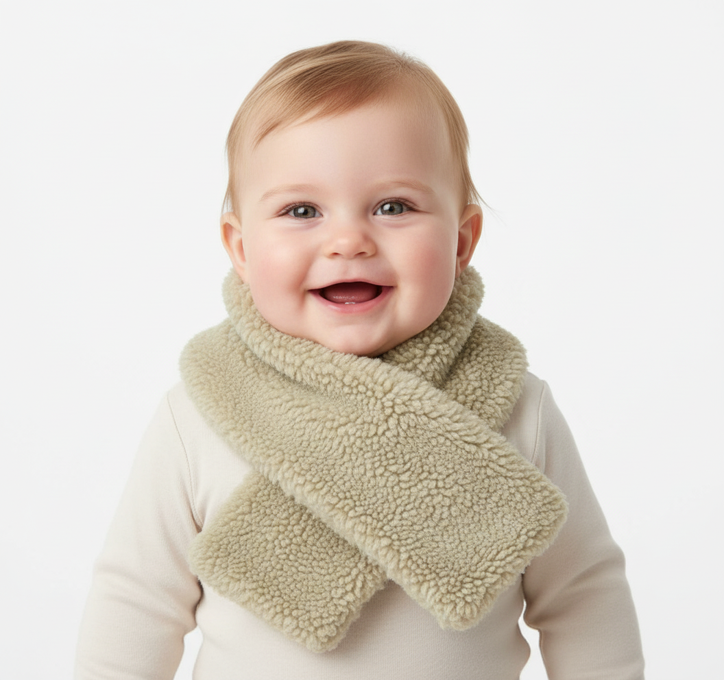 Écharpe Teddy Vert Doux pour bébés et enfants