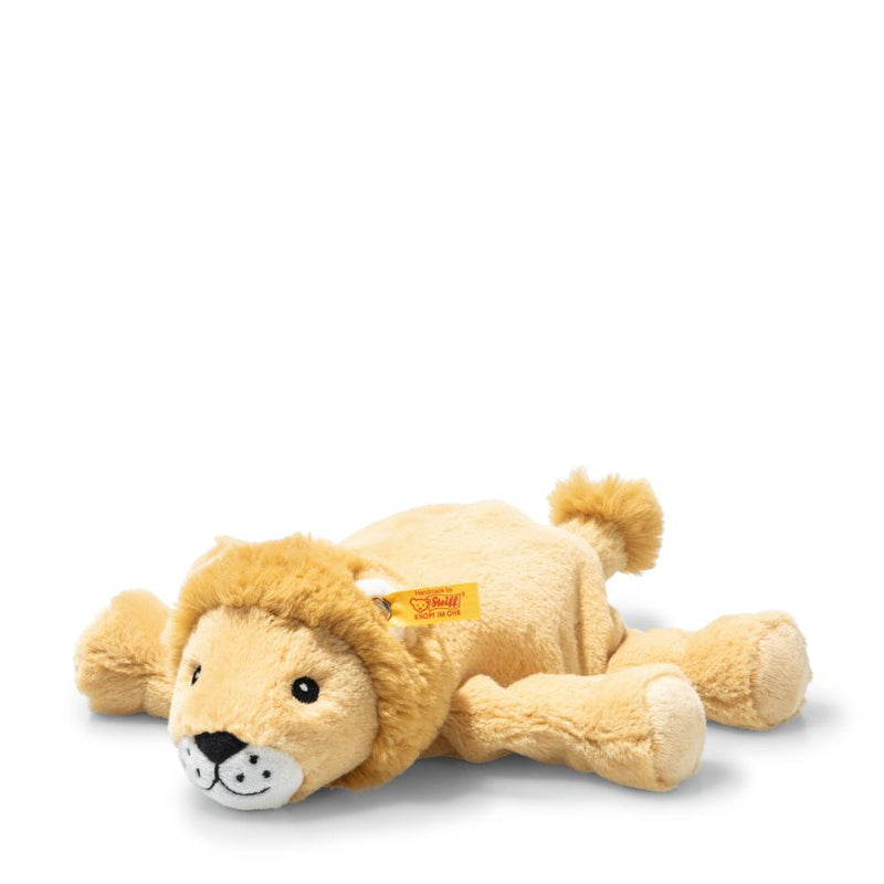 Floppy Liam lion soft toy, golden blond, lying down | Steiff