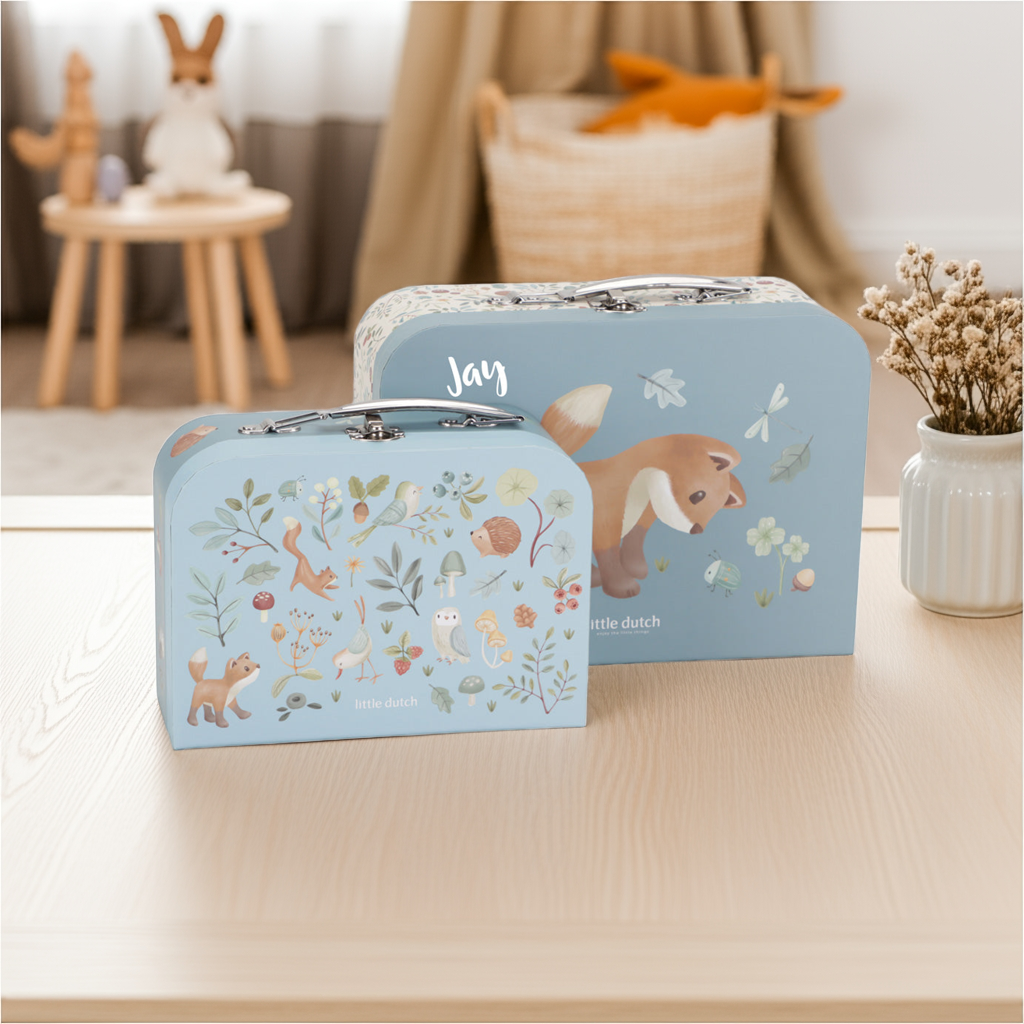 Suitcase personalized with name in blue