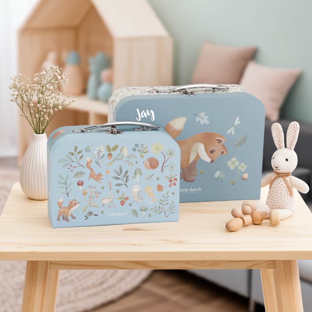 Suitcase personalized with name in blue