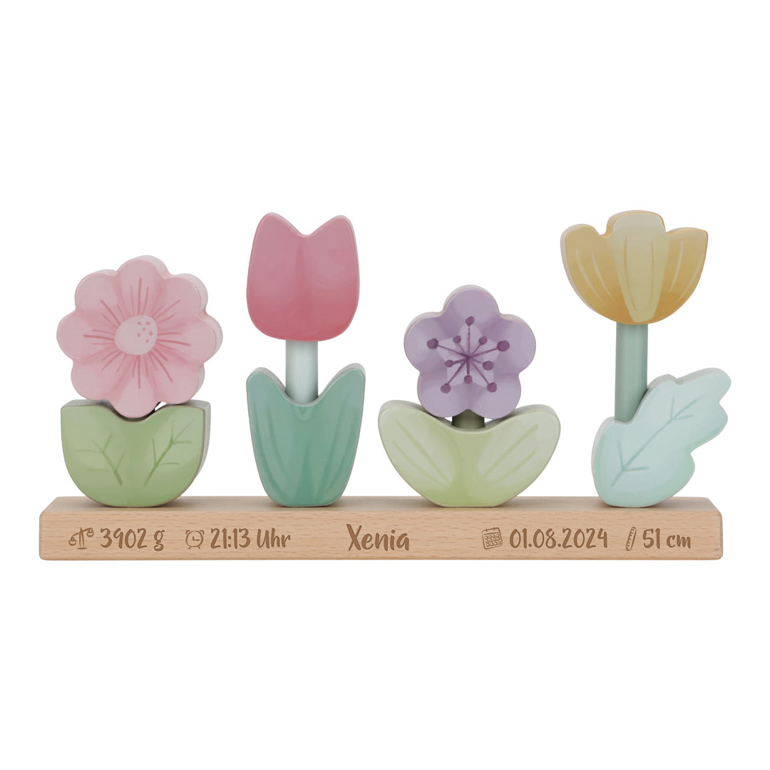 Stackable Flowers Fairy Garden "For Birth"