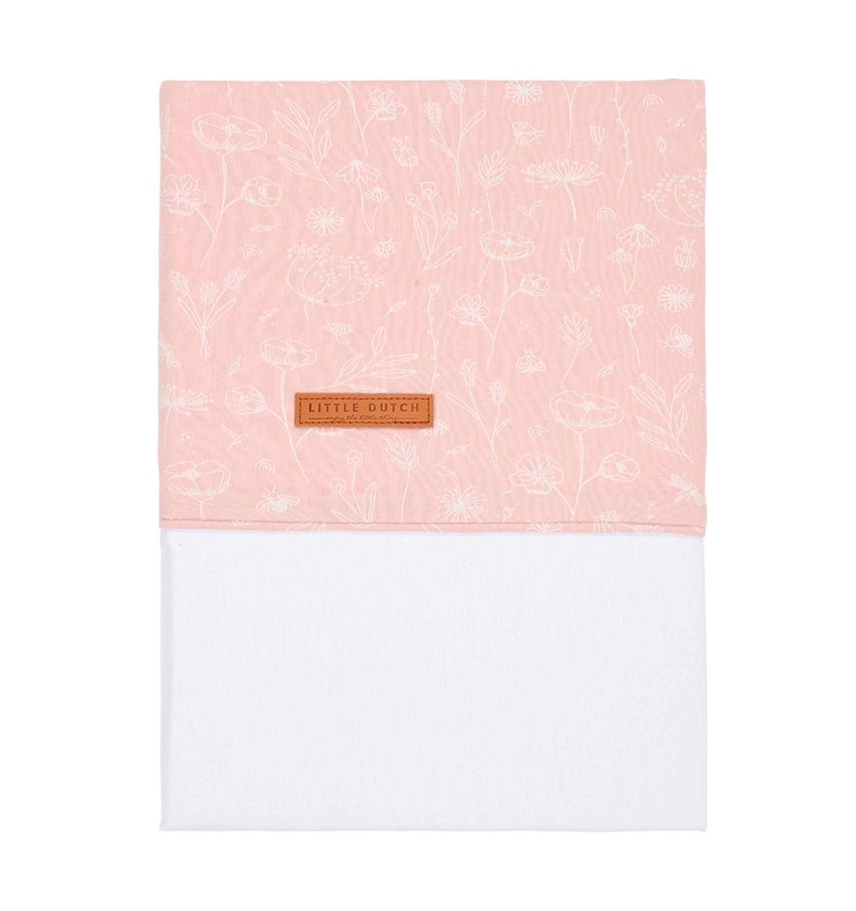 Cradle sheet Wild Flowers, pink | Little Dutch