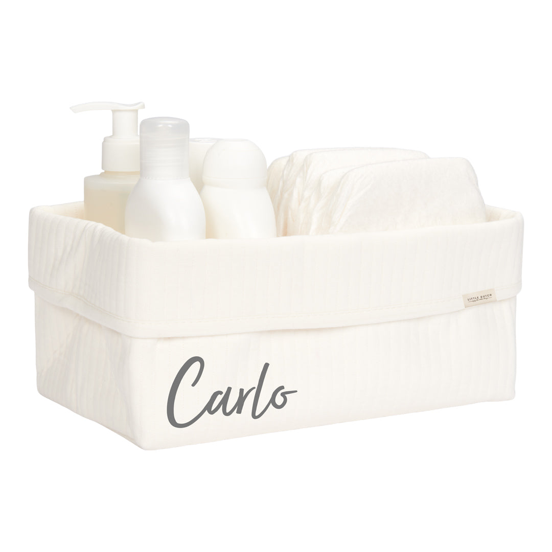 Panier d'allaitement Pure Soft White, grand modèle | Little Dutch
