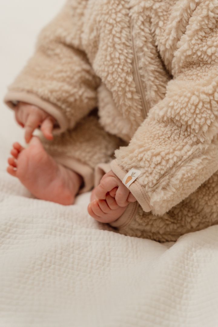 Grenouillère bébé lapin, sable | Little Dutch
