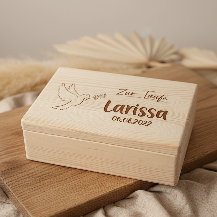 XL Memory Boxes - Natural Wood - Christening / School / Kindergarten / Communion - Personalized | Smack Boxes