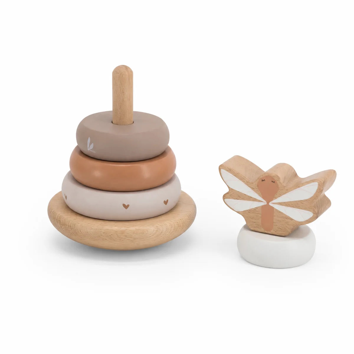 Wooden Stacking Tower in Nougat by Label Label Educational Toy - personalized gift for birth