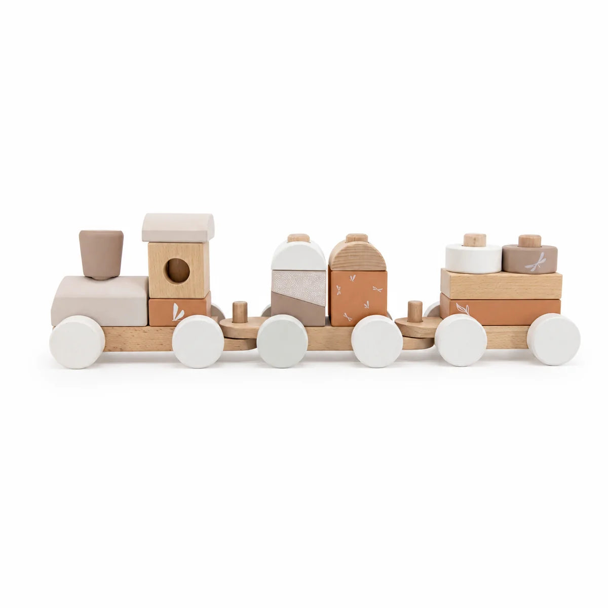 Train en bois personnalisé pour la naissance avec nom et données de naissance – Nougat