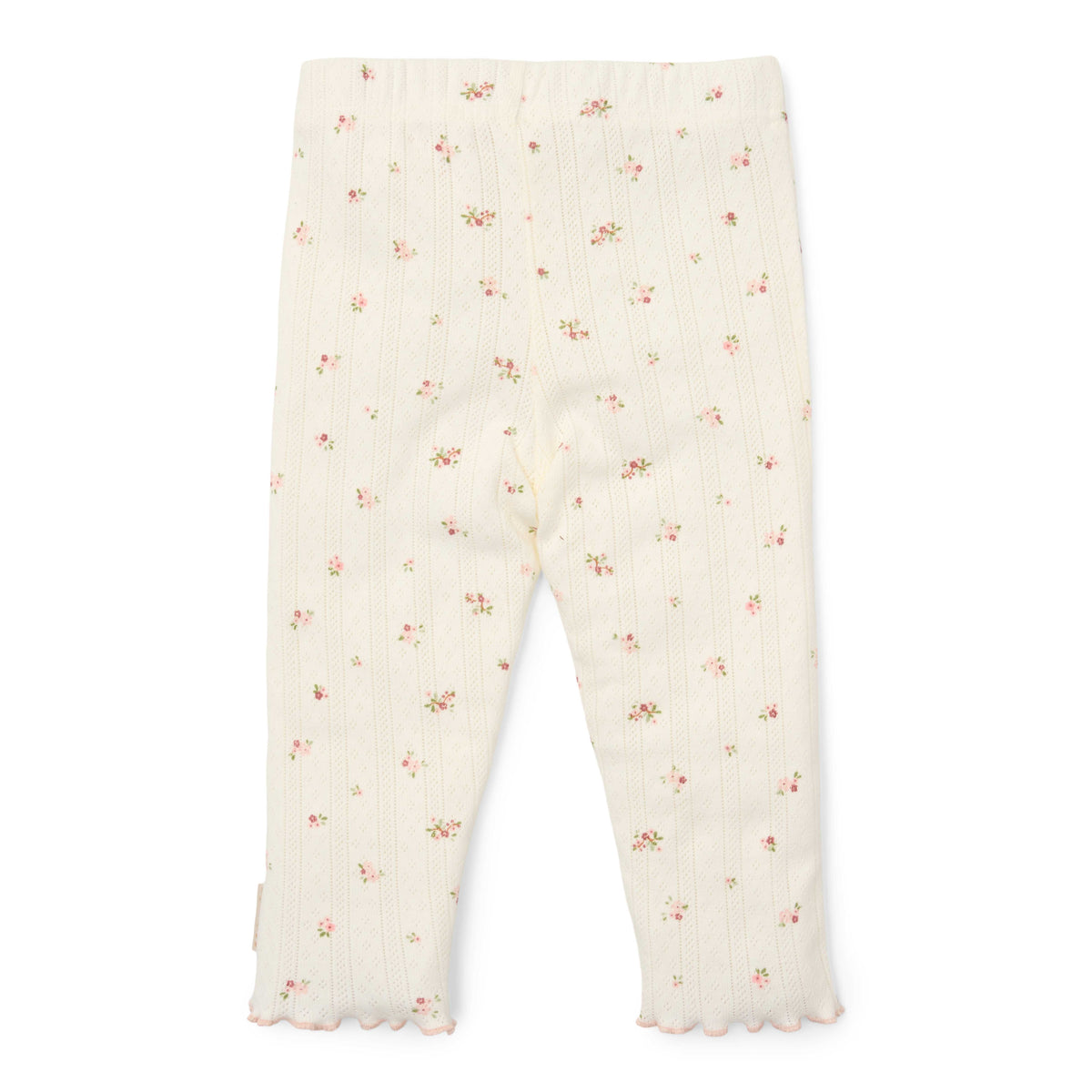 Little Dutch Pyjama Fairy Blossom in Weiß mit kleinen rosa Blumen – zweiteilige Nachtwäsche aus Bio-Baumwolle