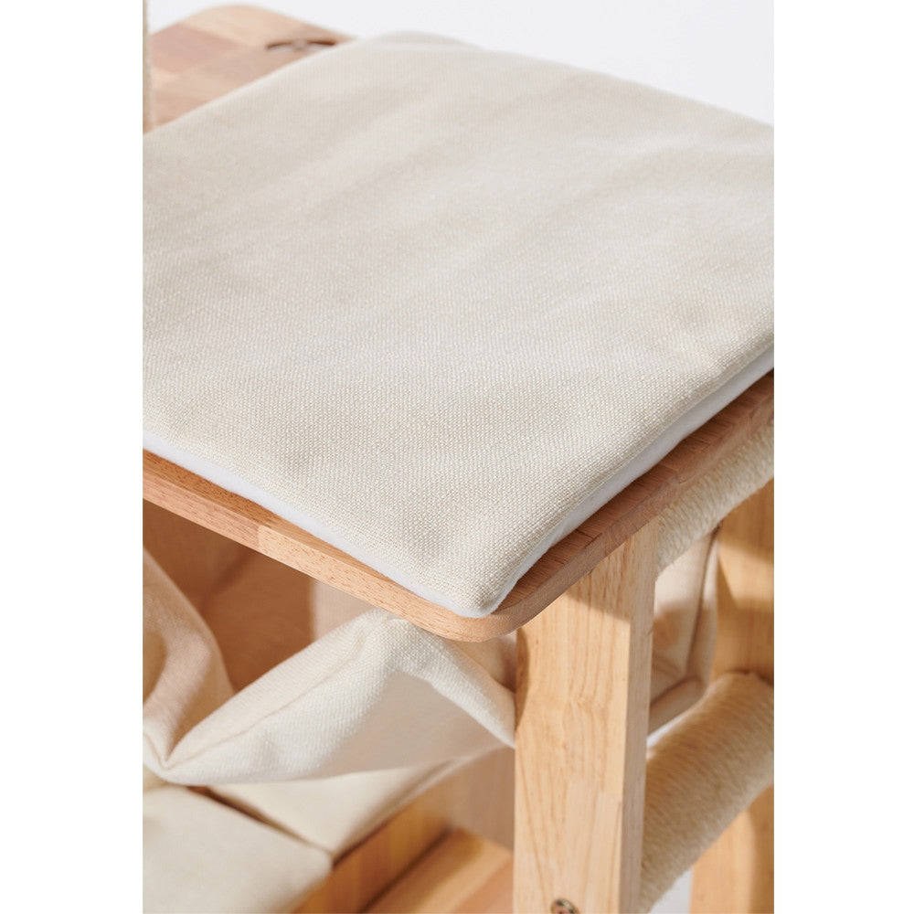 Nobby Kratzbaum Ligno Cream 108 cm aus Gummibaumholz – Produktansicht 4