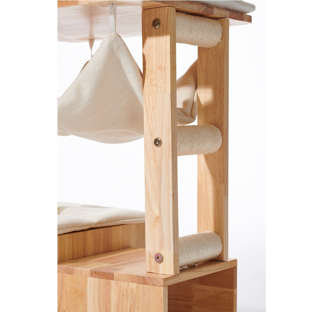 Nobby Kratzbaum Ligno Cream 108 cm aus Gummibaumholz – Produktansicht 7