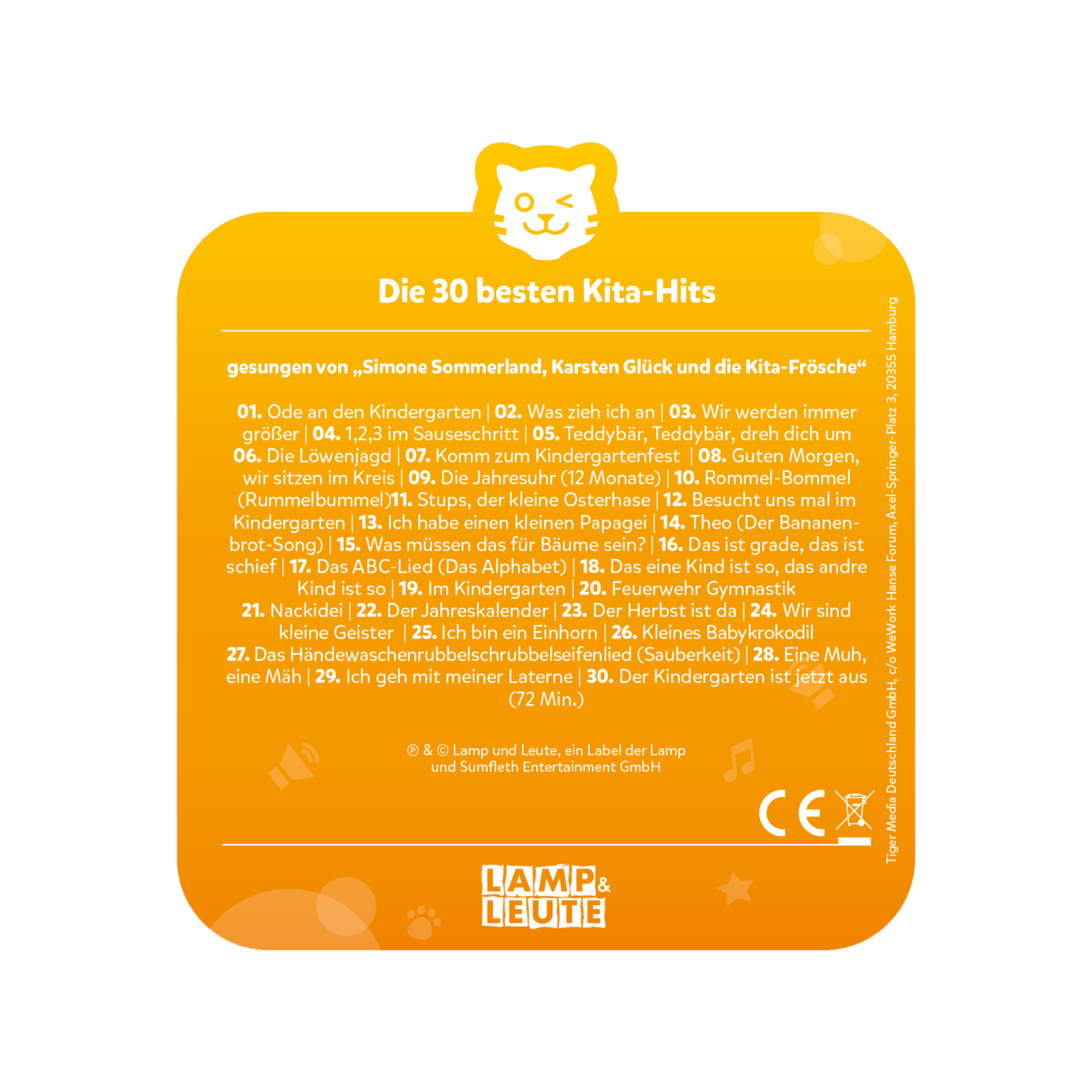 TigerMedia tigercard Die 30 besten Kita-Hits – offizielle Produktansicht 3