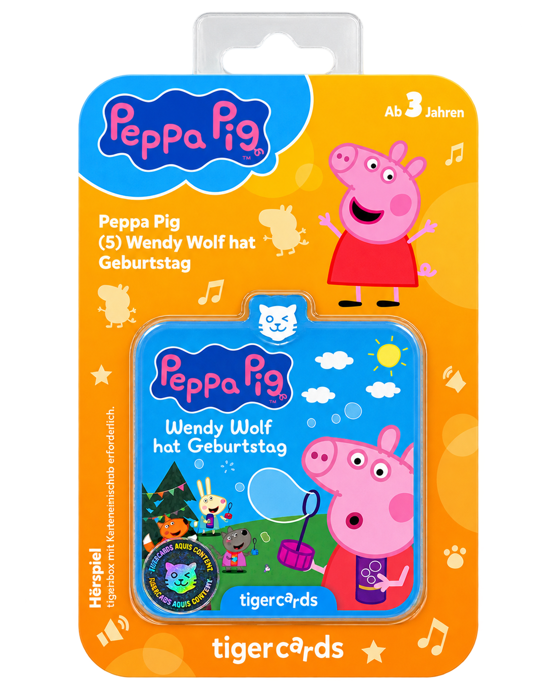 tigercard Peppa Pig Folge 5 Wendy Wolf hat Geburtstag – Vorderseite freigestellt
