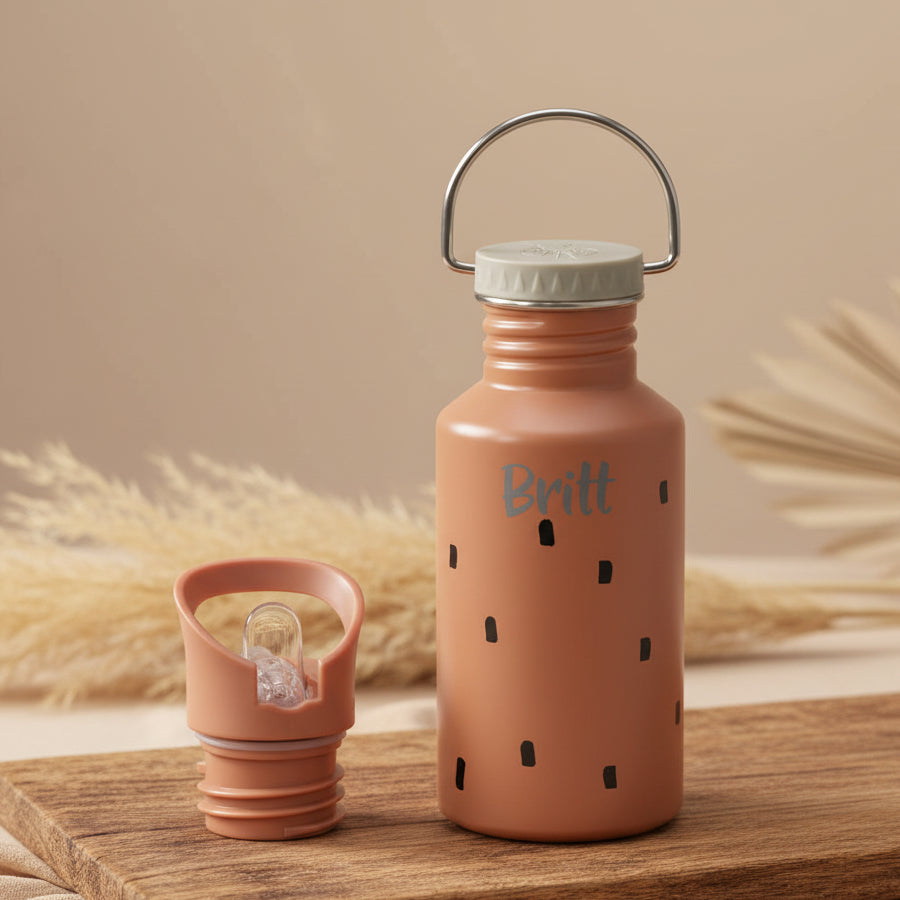 Gourde enfant en acier inoxydable, Happy Prints Caramel | Lässig