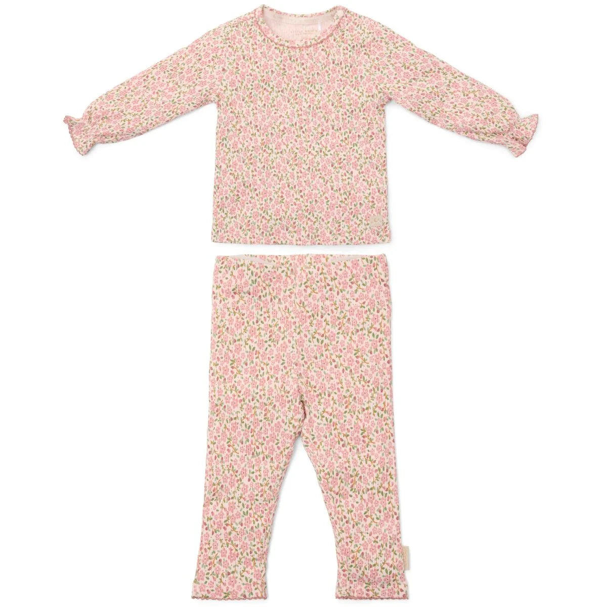 Zweiteiliger Little Dutch Pyjama Fairy Floral mit rosa Blumenprint – Langarmshirt und Hose für Babys