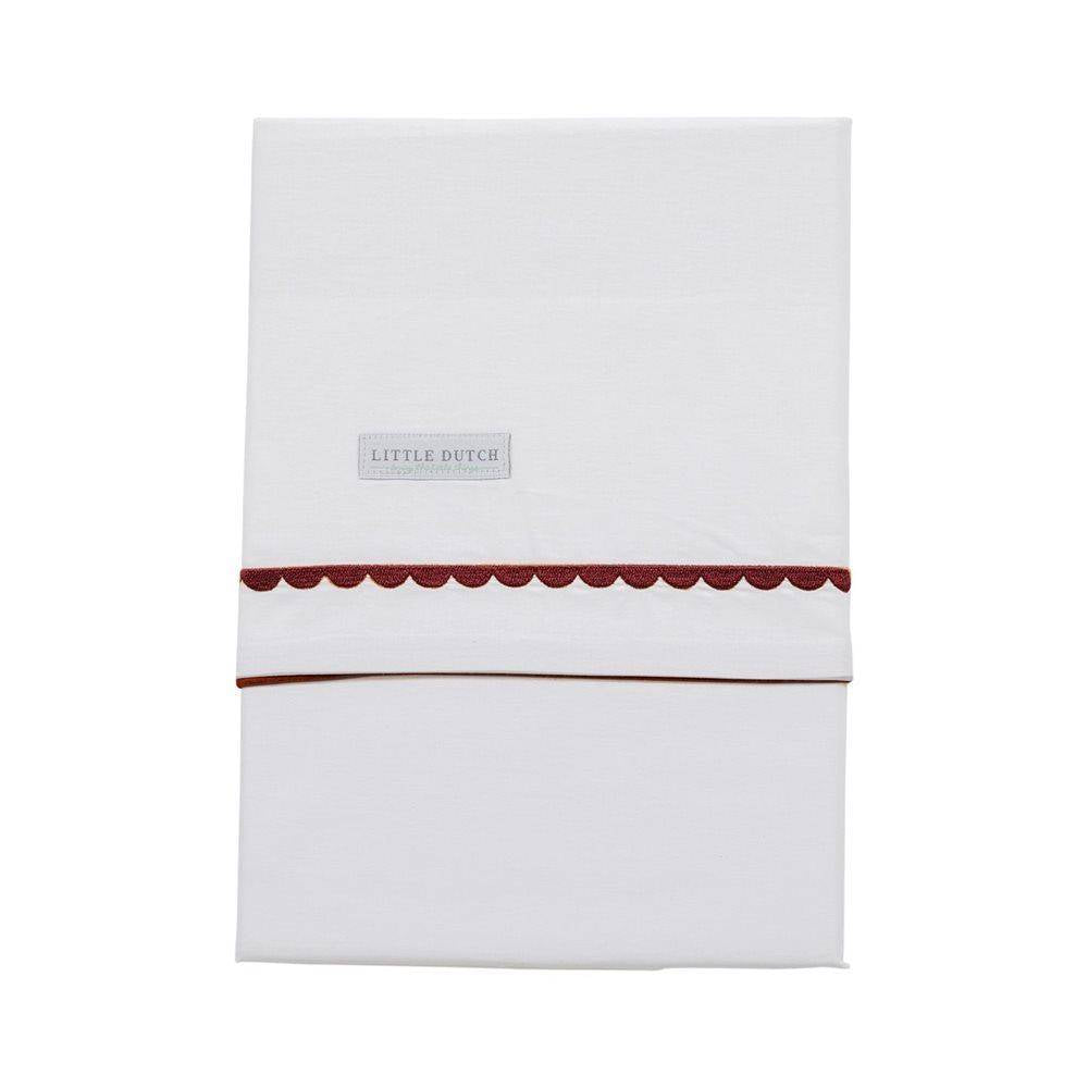 Drap de berceau brodé rouille arrondi | Little Dutch